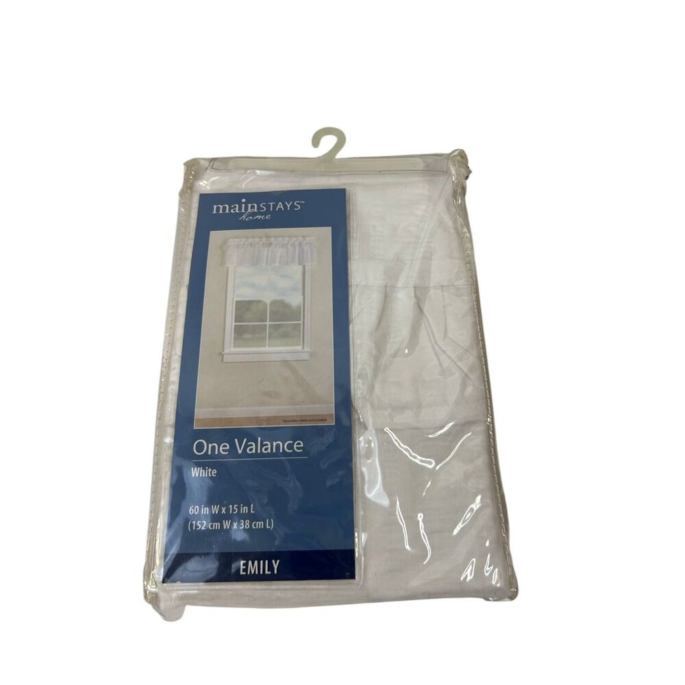 Mainstays one window valance white‎ "Emily" 60"x16" NEW replacement
